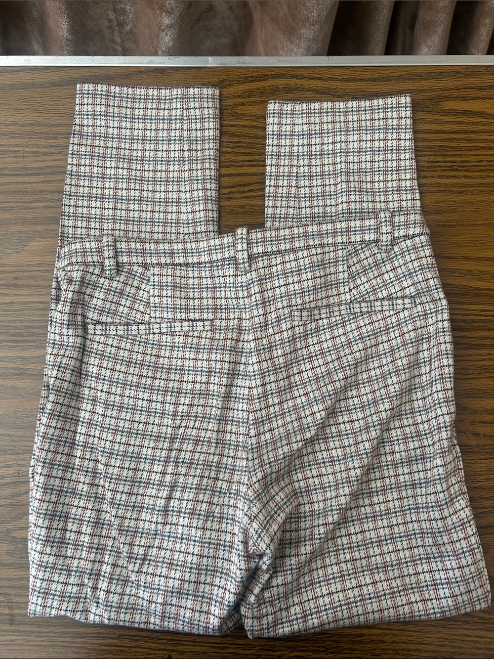 Theory Plaid Dress Pants in Brown and Cream